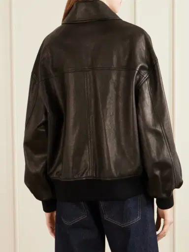 Khaite Shelman Leather Bomber Jacket | Thumbnail 3 Khaite Shelman Leather Bomber Jacket | Thumbnail 3