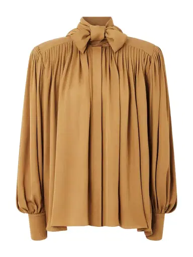 Khaite Vali Pussy-bow Silk-georgette Blouse | Thumbnail 1 Khaite Vali Pussy-bow Silk-georgette Blouse | Thumbnail 1