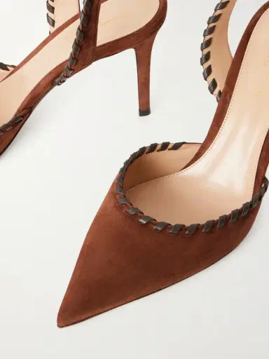 Gianvito Rossi 85 Whipstitched Suede Slingback Pumps | Thumbnail 4 Gianvito Rossi 85 Whipstitched Suede Slingback Pumps | Thumbnail 4