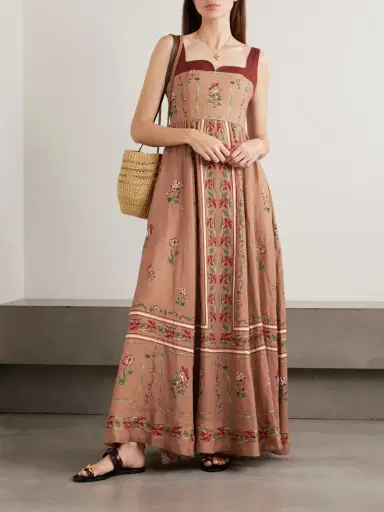 Agua by Agua Bendita Jaspe Floral-printed Linen Maxi Dress | Thumbnail 2 Agua by Agua Bendita Jaspe Floral-printed Linen Maxi Dress | Thumbnail 2