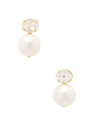 Jennifer Behr Nina Gold-tone Crystal And Pearl Earrings | Thumbnail 1 Jennifer Behr Nina Gold-tone Crystal And Pearl Earrings | Thumbnail 1