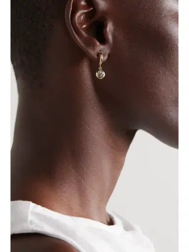 Marlo Laz Gemma Dangles Small 14-karat Gold Acquamarine Hoop Earrings | Thumbnail 2 Marlo Laz Gemma Dangles Small 14-karat Gold Acquamarine Hoop Earrings | Thumbnail 2