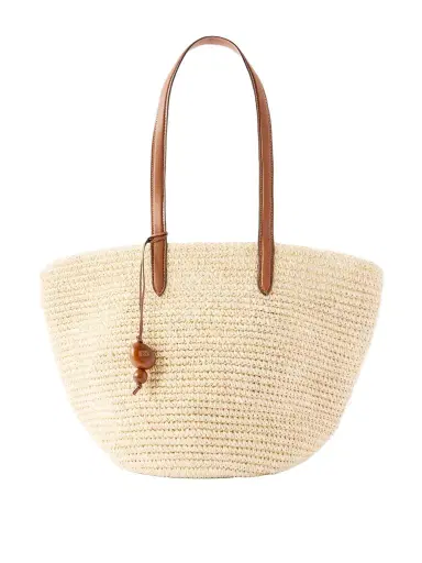 Hunting Season Market Leather-trimmed Woven Fique Tote | Thumbnail 1 Hunting Season Market Leather-trimmed Woven Fique Tote | Thumbnail 1
