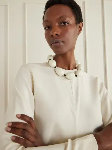 Gohar World Host Egg Silver, Porcelain And Quartz Necklace | Thumbnail 2 Gohar World Host Egg Silver, Porcelain And Quartz Necklace | Thumbnail 2