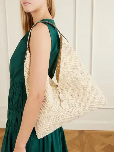 Hunting Season Origami Large Leather-trimmed Raffia Tote | Thumbnail 2 Hunting Season Origami Large Leather-trimmed Raffia Tote | Thumbnail 2