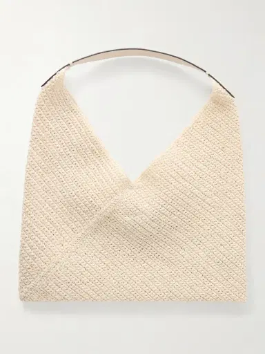 Hunting Season Origami Large Leather-trimmed Raffia Tote | Thumbnail 4 Hunting Season Origami Large Leather-trimmed Raffia Tote | Thumbnail 4