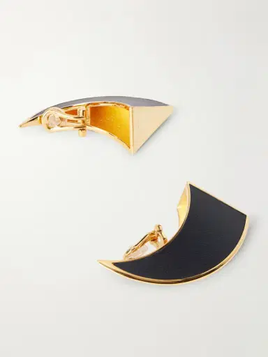 Alaïa Gold-tone Leather Earrings | Thumbnail 3 Alaïa Gold-tone Leather Earrings | Thumbnail 3