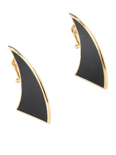 Alaïa Gold-tone Leather Earrings | Thumbnail 1 Alaïa Gold-tone Leather Earrings | Thumbnail 1