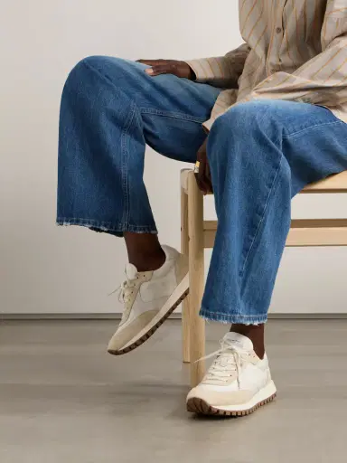 Gianvito Rossi Gravel Suede, Leather And Shell Sneakers | Thumbnail 2 Gianvito Rossi Gravel Suede, Leather And Shell Sneakers | Thumbnail 2