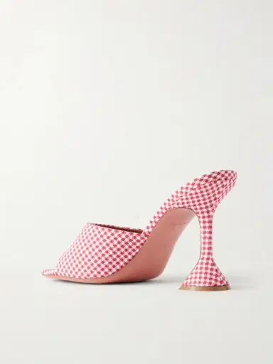 Amina Muaddi Lupita 95 Gingham Woven Mules | Thumbnail 3 Amina Muaddi Lupita 95 Gingham Woven Mules | Thumbnail 3