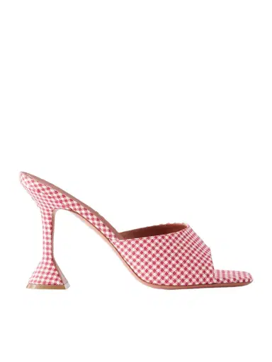 Amina Muaddi Lupita 95 Gingham Woven Mules | Thumbnail 1 Amina Muaddi Lupita 95 Gingham Woven Mules | Thumbnail 1