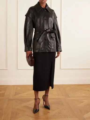 Nour Hammour Perrin Belted Full-grain Jacket | Thumbnail 2 Nour Hammour Perrin Belted Full-grain Jacket | Thumbnail 2