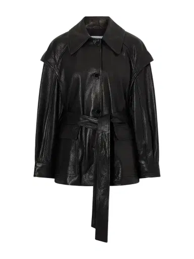 Nour Hammour Perrin Belted Full-grain Jacket | Thumbnail 1 Nour Hammour Perrin Belted Full-grain Jacket | Thumbnail 1