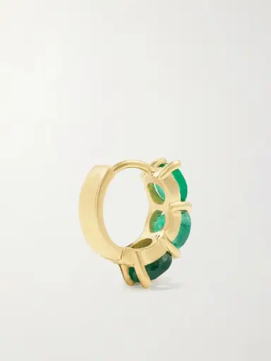 Ileana Makri 18-karat Gold Emerald Hoop Earrings | Thumbnail 4 Ileana Makri 18-karat Gold Emerald Hoop Earrings | Thumbnail 4