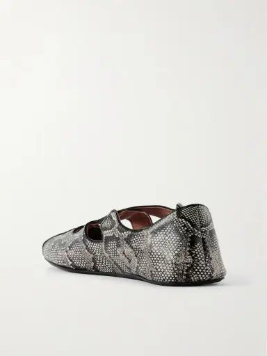 Alaïa Criss Cross Leather-trimmed Snakeskin Ballet Flats | Thumbnail 3 Alaïa Criss Cross Leather-trimmed Snakeskin Ballet Flats | Thumbnail 3