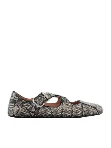 Alaïa Criss Cross Leather-trimmed Snakeskin Ballet Flats | Thumbnail 1 Alaïa Criss Cross Leather-trimmed Snakeskin Ballet Flats | Thumbnail 1