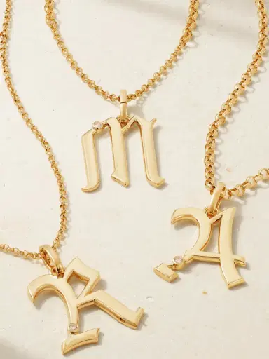 Foundrae Initials 18-karat Gold Diamond Pendant | Thumbnail 3 Foundrae Initials 18-karat Gold Diamond Pendant | Thumbnail 3