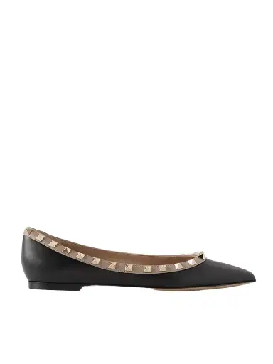 Valentino Garavani Rockstud Leather Point-toe Flats | Thumbnail 1 Valentino Garavani Rockstud Leather Point-toe Flats | Thumbnail 1