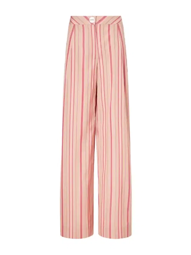 Loulou Pleated Striped Cotton-poplin Wide-leg Pants Loulou Pleated Striped Cotton-poplin Wide-leg Pants