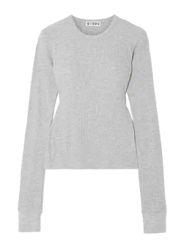 ÉTERNE Waffle-knit Stretch Cotton And Modal-blend T-shirt | Thumbnail 1 ÉTERNE Waffle-knit Stretch Cotton And Modal-blend T-shirt | Thumbnail 1