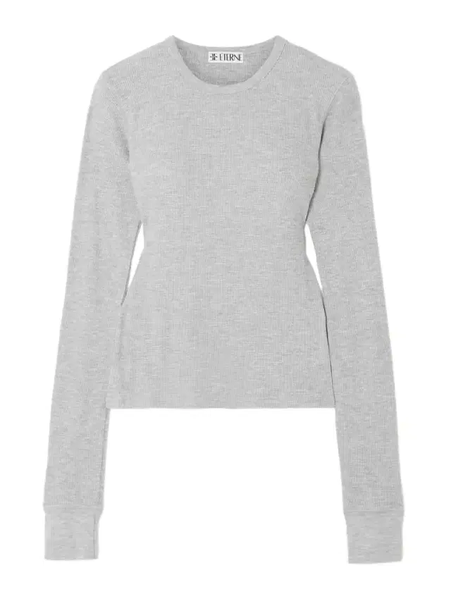 Waffle-knit Stretch Cotton And Modal-blend T-shirt Waffle-knit Stretch Cotton And Modal-blend T-shirt