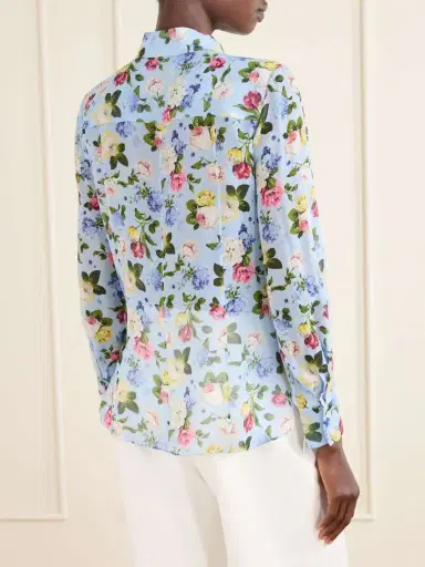 Carolina Herrera Isabella Garden Floral-print Silk-chiiffon Blouse | Thumbnail 4 Carolina Herrera Isabella Garden Floral-print Silk-chiiffon Blouse | Thumbnail 4