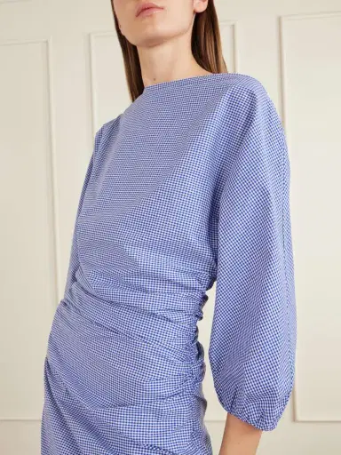 BERNADETTE Checked Cotton Midi Dress | Thumbnail 4 BERNADETTE Checked Cotton Midi Dress | Thumbnail 4