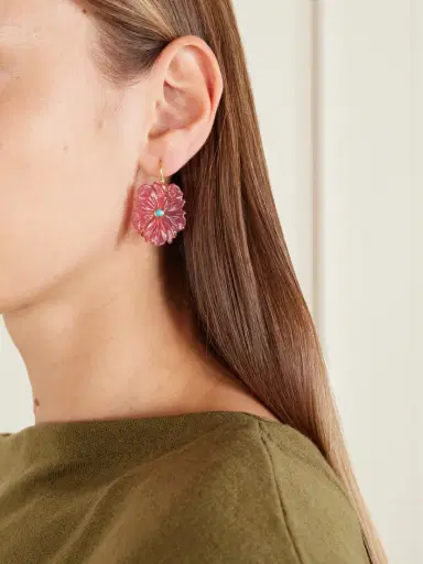 Lizzie Fortunato New Bloom Gold-plated, Glass And Turquoise Earrings | Thumbnail 2 Lizzie Fortunato New Bloom Gold-plated, Glass And Turquoise Earrings | Thumbnail 2
