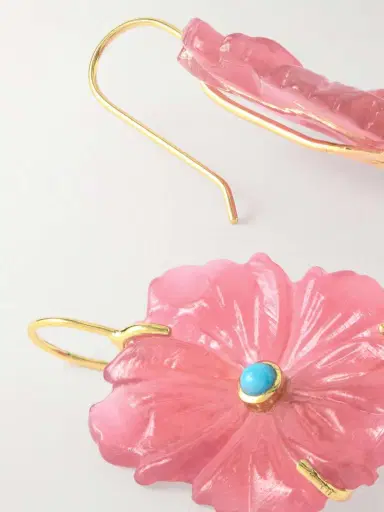 Lizzie Fortunato New Bloom Gold-plated, Glass And Turquoise Earrings | Thumbnail 3 Lizzie Fortunato New Bloom Gold-plated, Glass And Turquoise Earrings | Thumbnail 3
