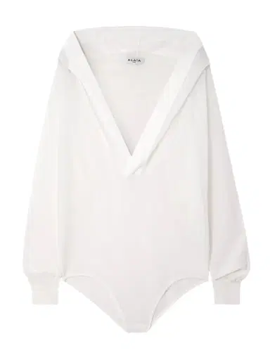 Alaïa Hooded Jersey Bodysuit | Thumbnail 1 Alaïa Hooded Jersey Bodysuit | Thumbnail 1