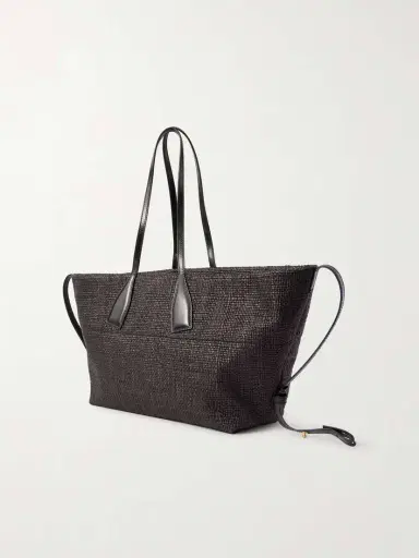 Balmain Track Leather-trimmed Raffia Tote | Thumbnail 4 Balmain Track Leather-trimmed Raffia Tote | Thumbnail 4