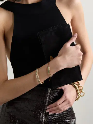 David Yurman Petite Pavé 18-karat Gold Emerald Bracelet | Thumbnail 4 David Yurman Petite Pavé 18-karat Gold Emerald Bracelet | Thumbnail 4