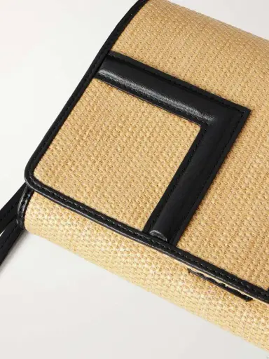 TOTEME Travel Leather-trimmed Raffia Clutch | Thumbnail 5 TOTEME Travel Leather-trimmed Raffia Clutch | Thumbnail 5