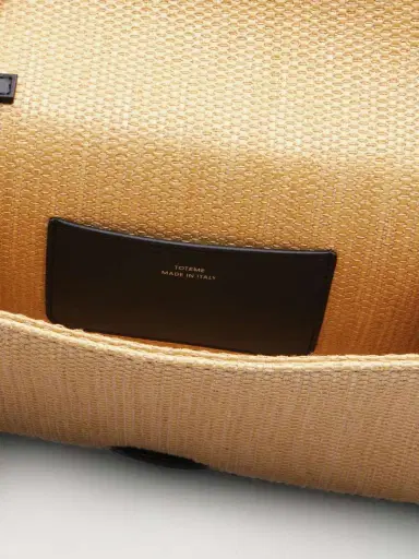 TOTEME Travel Leather-trimmed Raffia Clutch | Thumbnail 6 TOTEME Travel Leather-trimmed Raffia Clutch | Thumbnail 6
