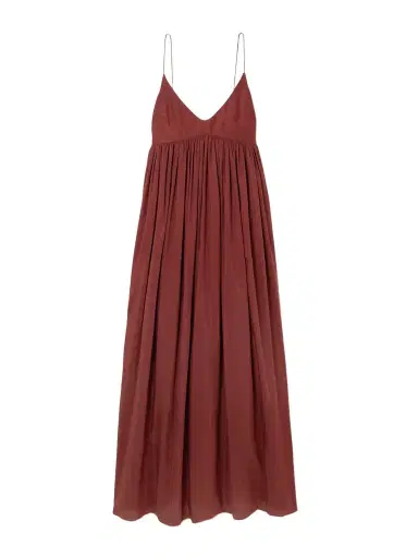 Matteau Gathered Organic Cotton And Silk-blend Maxi Dress | Thumbnail 1 Matteau Gathered Organic Cotton And Silk-blend Maxi Dress | Thumbnail 1