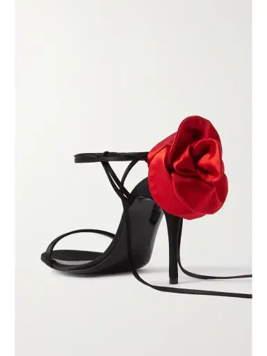 Magda Butrym Appliquéd Lace-up Satin Sandals | Thumbnail 3 Magda Butrym Appliquéd Lace-up Satin Sandals | Thumbnail 3