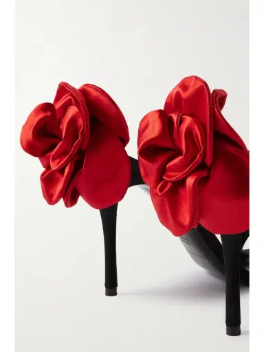 Magda Butrym Appliquéd Lace-up Satin Sandals | Thumbnail 4 Magda Butrym Appliquéd Lace-up Satin Sandals | Thumbnail 4