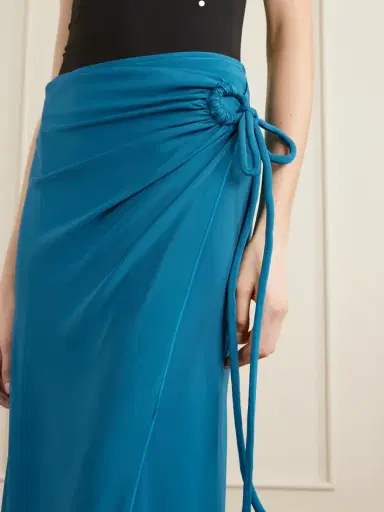 Max Mara Beachwear Gathered Jersey Wrap-effect Maxi Skirt | Thumbnail 4 Max Mara Beachwear Gathered Jersey Wrap-effect Maxi Skirt | Thumbnail 4