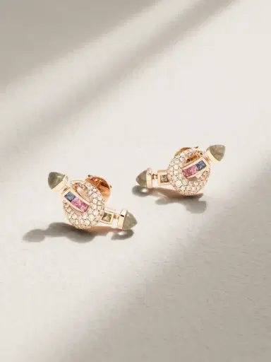 Ananya Chakra 18-karat Rose Gold Multi-stone Earrings | Thumbnail 1 Ananya Chakra 18-karat Rose Gold Multi-stone Earrings | Thumbnail 1