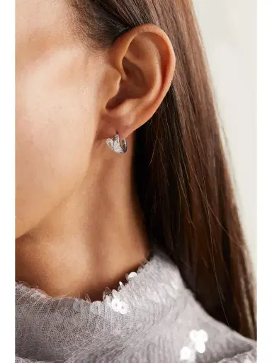 Repossi Serti Sur Vide 14-karat White Gold Diamond Single Earring | Thumbnail 2 Repossi Serti Sur Vide 14-karat White Gold Diamond Single Earring | Thumbnail 2
