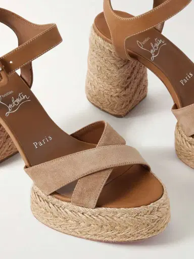 Christian Louboutin Calakala 70 Nubuck And Suede Espadrille Platform Sandals | Thumbnail 4 Christian Louboutin Calakala 70 Nubuck And Suede Espadrille Platform Sandals | Thumbnail 4