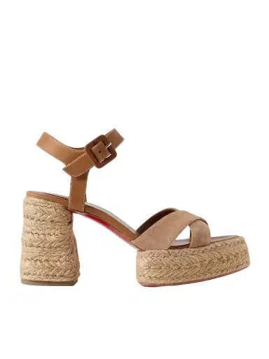 Christian Louboutin Calakala 70 Nubuck And Suede Espadrille Platform Sandals | Thumbnail 1 Christian Louboutin Calakala 70 Nubuck And Suede Espadrille Platform Sandals | Thumbnail 1