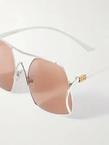 Miu Miu Eyewear Square-frame Silver-tone Sunglasses | Thumbnail 4 Miu Miu Eyewear Square-frame Silver-tone Sunglasses | Thumbnail 4