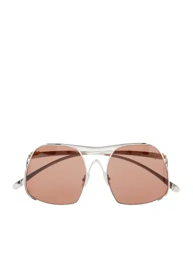 Miu Miu Eyewear Square-frame Silver-tone Sunglasses | Thumbnail 1 Miu Miu Eyewear Square-frame Silver-tone Sunglasses | Thumbnail 1