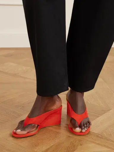 Alaïa Tong 75 Suede Wedge Sandals | Thumbnail 2 Alaïa Tong 75 Suede Wedge Sandals | Thumbnail 2