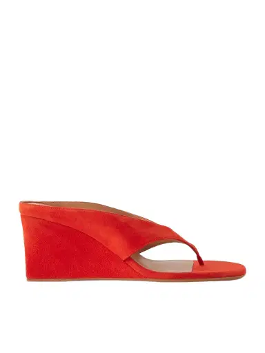 Alaïa Tong 75 Suede Wedge Sandals | Thumbnail 1 Alaïa Tong 75 Suede Wedge Sandals | Thumbnail 1