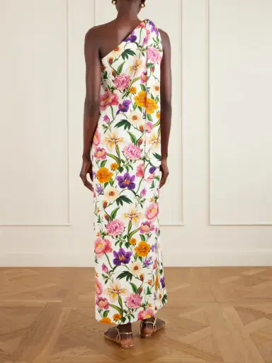 Borgo de Nor Lani One-shoulder Tie-detailed Floral-print Satin-crepe Maxi Dress | Thumbnail 3 Borgo de Nor Lani One-shoulder Tie-detailed Floral-print Satin-crepe Maxi Dress | Thumbnail 3