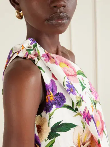Borgo de Nor Lani One-shoulder Tie-detailed Floral-print Satin-crepe Maxi Dress | Thumbnail 4 Borgo de Nor Lani One-shoulder Tie-detailed Floral-print Satin-crepe Maxi Dress | Thumbnail 4