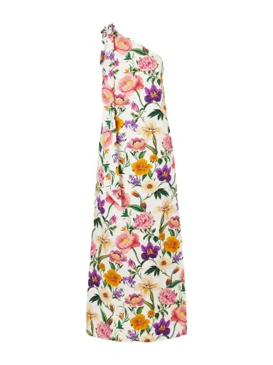 Borgo de Nor Lani One-shoulder Tie-detailed Floral-print Satin-crepe Maxi Dress | Thumbnail 1 Borgo de Nor Lani One-shoulder Tie-detailed Floral-print Satin-crepe Maxi Dress | Thumbnail 1