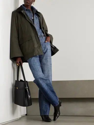 TOTEME Oversized Corduroy-trimmed Waxed Organic Cotton Jacket | Thumbnail 2 TOTEME Oversized Corduroy-trimmed Waxed Organic Cotton Jacket | Thumbnail 2